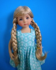 Light blonde wig with long braids Size 8 for Effner Little Darling doll HTF