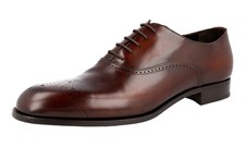 PRADA Fine Brogue Oxford Dress Shoes Leather Sole Brown - NEW -  US 11.5 EU 44,5