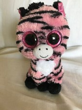 TY Beanie Boos -  ZOEY   PINK AND BLACK STRIPED ZEBRA  