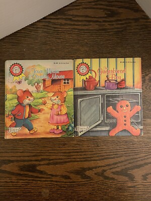 (2) Town Mouse Country Mouse & Gingerbread Boy Books Vintage Shoney Bear Books