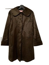 Rouge A Levres Bronzy Brown Coat Lined Buttons Made In Italy , Sz 40/ Sz 2/4 Vtg