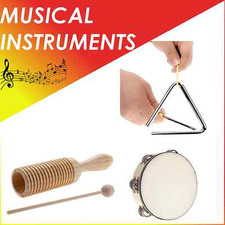 Kids Percussion Starter Kit - Fun Musical set for Children  s Tambourine, Guiro