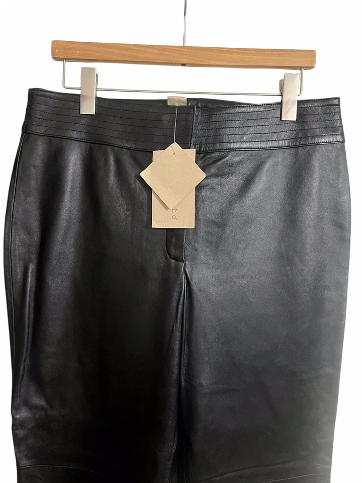 Pantalón Apostrophe Mujer Talla 12 Cuero Pierna Recta 32X33 Nuevo con Etiquetas $90 Dobladillo Crudo Foto 2 de 4