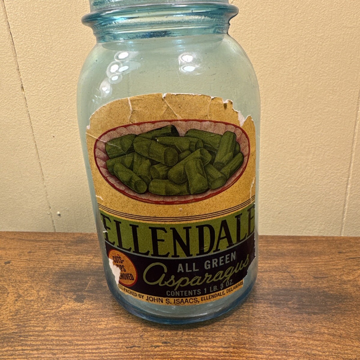 Vintage Ball Perfect Mason #4 Aqua Blue Quart 1923-1933 Jar. With