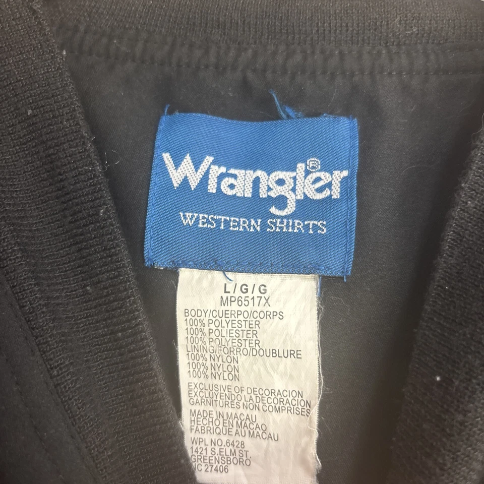¡Jersey de rodeo Wrangler National Finals 2004! NFR LOGOTIPOS BORDADOS NEGROS Grandes Foto 3 de 4