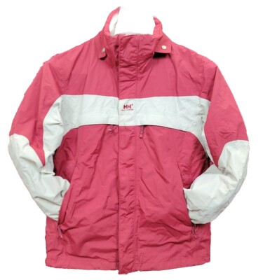 preowned vintage helly hansen helly tech 5 size small s jacket tan/red sailing
