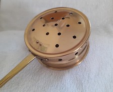 Englischer Antiker Bettwärmer "Peerage" aus Messing mit langem Stiel  49cm