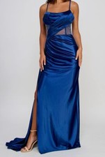 Say Yes Women's Juniors' Blue Illusion Corset Gown Dress Size 11/12