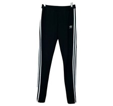 adidas Originals Track Pants Womens M Skinny High Rise Zip Ankle Black DH4237