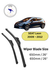 WIPER BLADES FOR SEAT Leon Hatchback 2009 – 2012 2nd Gen (1P)