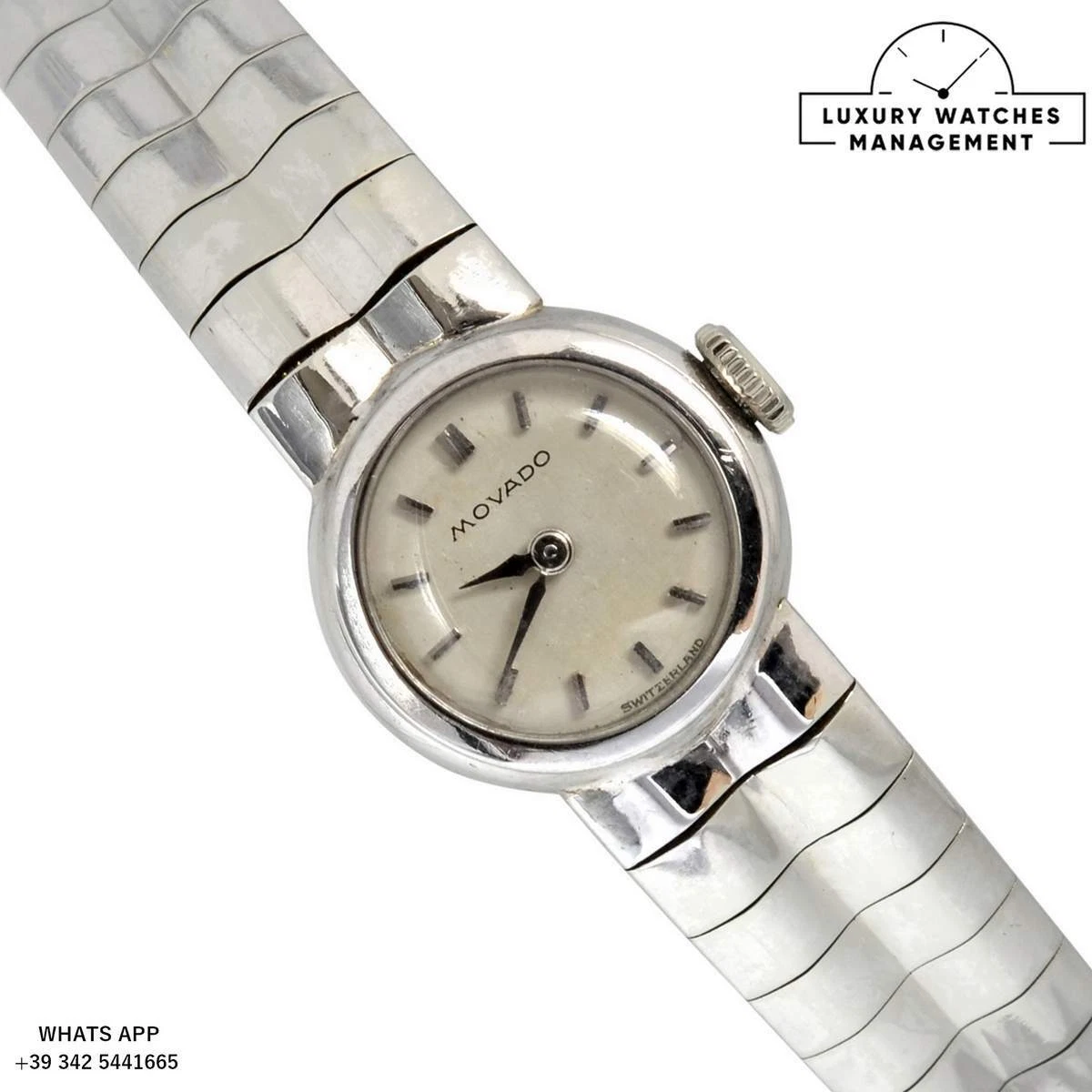 MOVADO Lady jewel watch white gold 18KT 1970 s
