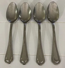Lenox Shelby Tumbled Lot Of Four Spoons Soup Tablespoon 18/10 Stainless Flatware