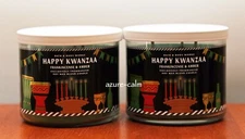 Bath & Body Works HAPPY KWANZAA - FRANKINCENSE & AMBER 3-wick Candle 14.5ozs x 2