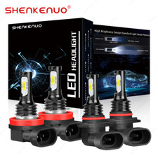 4x 9005 H11 Combo LED Headlight High Low Beam Bulbs kit 6000K Super White Bright