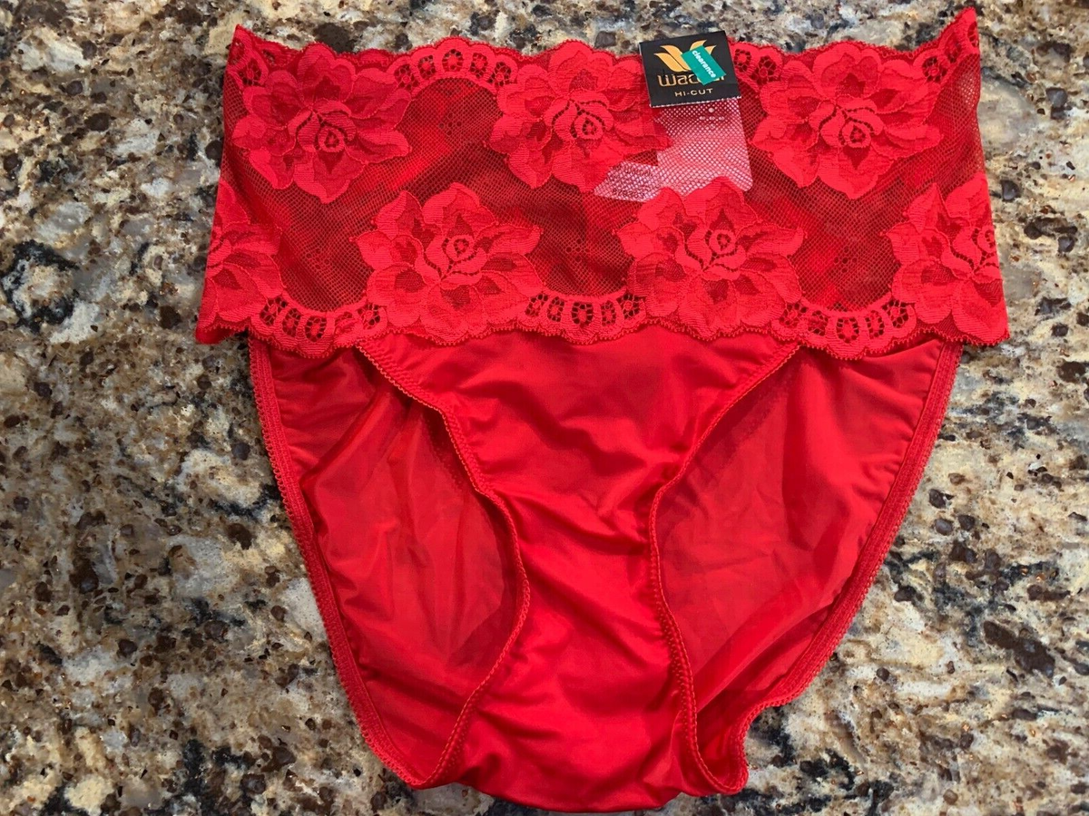 ブラ C65 58 フレアパンティ М WACOAL 879363 BARBADOS CHERRY RED LIGHT & LACY HI-CUT BRIEF