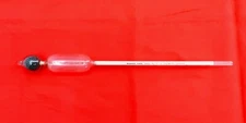 Vintage BAUME HYDROMETER Gravity Scale Temp 50 - 60 Degree F 11.5" Long Glass