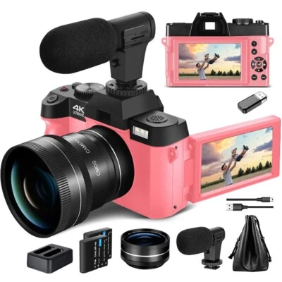 NBD Digital Cameras 4K 48MP 16X Vlogging Camera with 32GB TF