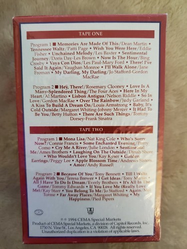 The Way We Were Cassette set of 2 Legendary Songs of the 40's & 50's Cena NEW - Picture 3 of 4