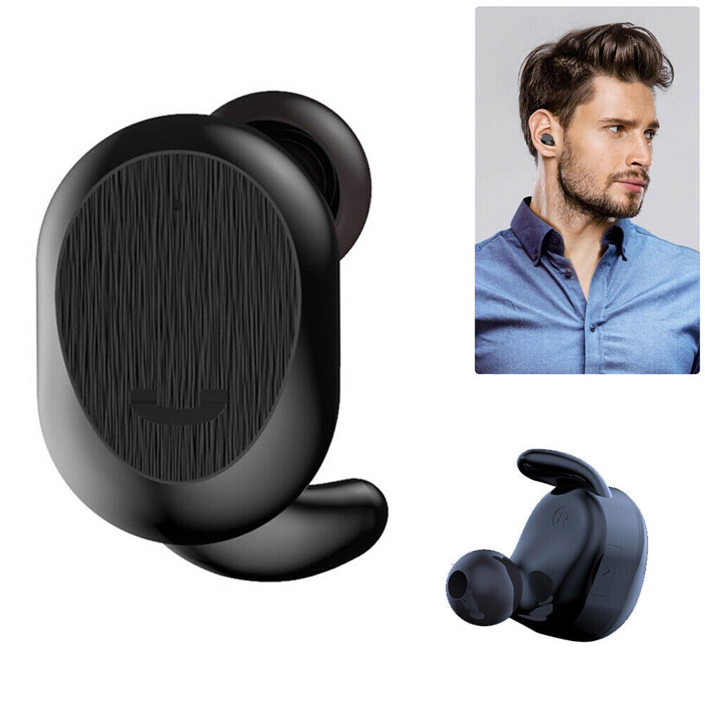 Bluetooth Headset V5.0 Wireless Handsfree Earpiece with Noise-Canceling Mic