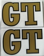 GT leg shield flyscreen lambretta vespa scooter mod decals 75mm gold black