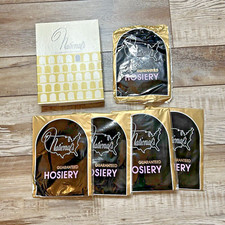 5 Vtg Nationals Guaranteed Hosiery NEUTRAL BEIGE Size B Thigh High Hose with Box