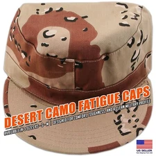 Headwear - Military Fatigue Cap - Cotton/Poly - Desert Camo - (Sizes - XS-S-M)