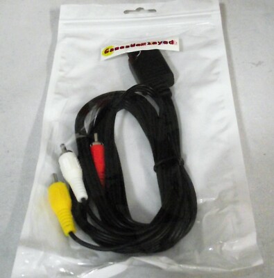 AV Cables Cord Connection for Super Nintendo SNES RCA 1.8m Aftermarket New