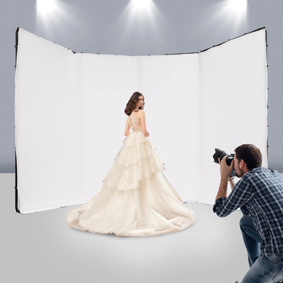 Photography Backdrop Stand+White Cloth Kit For Photo Studio Background Decor - Image 3 of 4