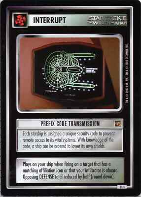 Star Trek CCG Prefix Code Transmission Near-Mint/NM Common   TMP 2002