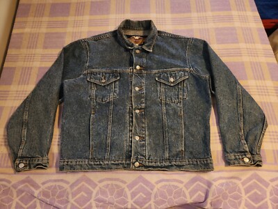 【HARLEY DAVIDSON】デニムジャケット 90s ブラック L 90s ハーレーダビッドソン ブラックデニムGジャン 刺繍ロゴ
