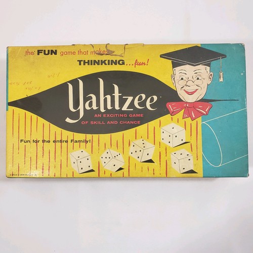 Vintage Yahtzee Dice Game Complete ©1961 ES Lowe Co Game That Makes Thinking Fun - Picture 2 of 3