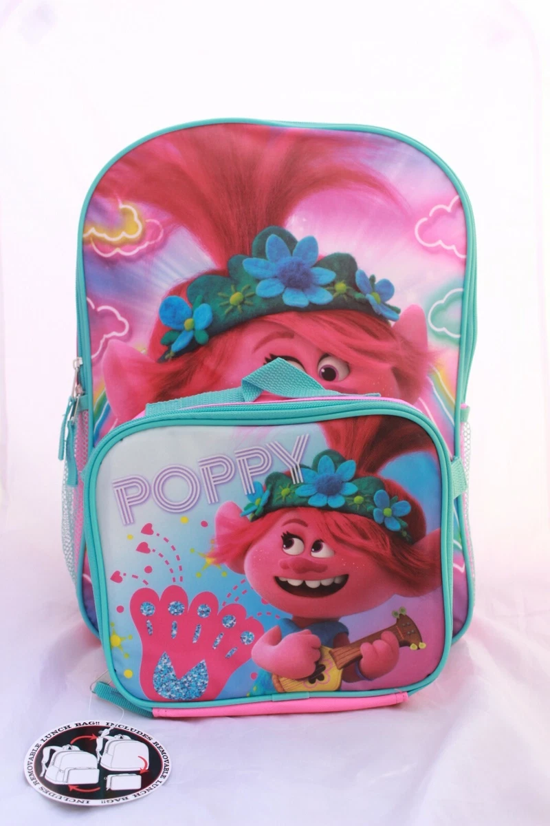 Trolls World Tour Poppy Girl School Backpack BookBAG Lunch Box SET Kids  Gift Toy