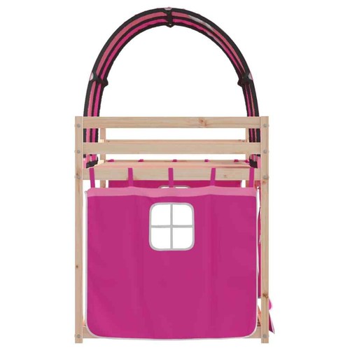 Bunk Bed without Mattress Pink 90x190 cm Single Solid Wood Pine vidaXL - Picture 6 of 12