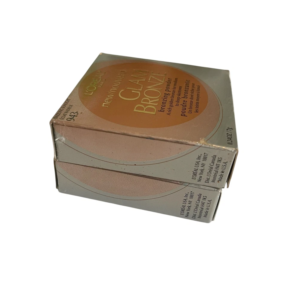 2x NEW L’Oreal Glam Bronze Bronzing Powder 943 Dazzling Sunlight + Brush Boxed - Image 3 of 4