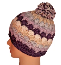 Beanie Hat Cap Bubble Knit Ski Skully Winter Warm Slouchy Men Women Handmade