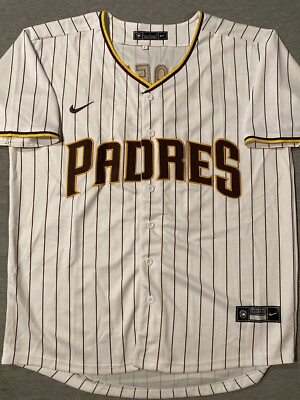 SAN DIEGO PADRES- WOO-SUK GO AUTOGRAPH #21 NIKE PINSTRIPE JERSEY