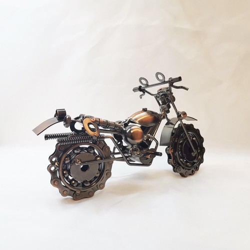 Handgefertigte recycelte Kunst Dirt Bike Altmetall Skulptur Motorrad Modell - Bild 11 von 24