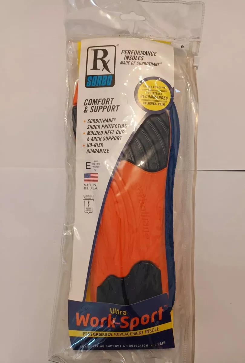 Rx sorbo sorbothane work sport performance shoe insoles men 9.5