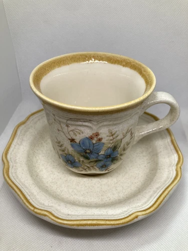 2 Pc Vntg Mikasa Garden Club Day Dreams Replacement Cup Mug Blue Dish Set Japan