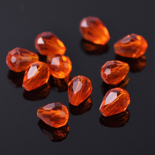 50pcs 7x5mm Small Teardrop Faceted Crystal Glass Losse Beads Bulk Wholesale Lot - Picture 38 of 93