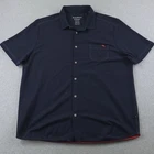 Tommy Bahama Shirt Mens XXL 2XL Navy Emfielder IslandZone Camp Pique Knit
