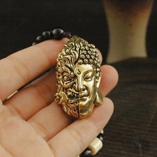 New Brass Buddha Head Pendant Chinese Style Handheld Ornament Men Accessory