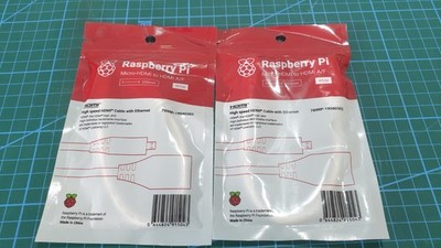 2x Original Raspberry Pi Micro-HDMI auf HDMI A/F Kabel 235mm 1stk /2,95  _0.05_5