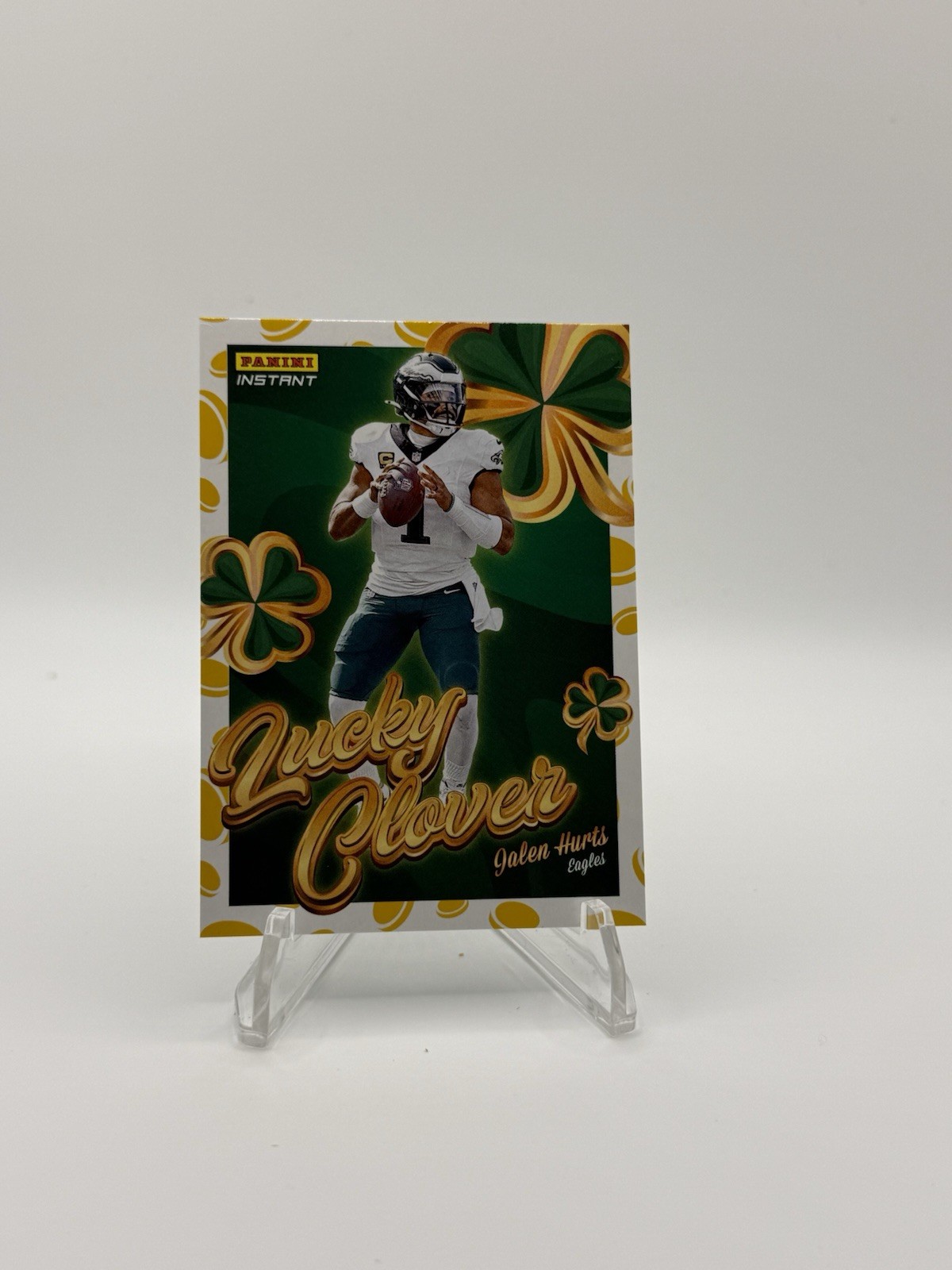 Panini 2025 Instant Football Lucky Clover Jalen Hurts Exclusive SP Coin
