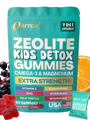 Zeolite Kids Gummies, 9-in-1 with Zeolite, Omega-3, Magnesium, Elderberry, Vi...
