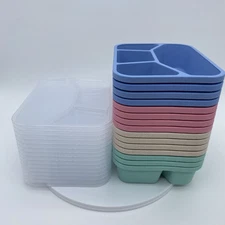 15 Piece Bento Box Kit (4 Compartment) Food Meal Prep Storage
