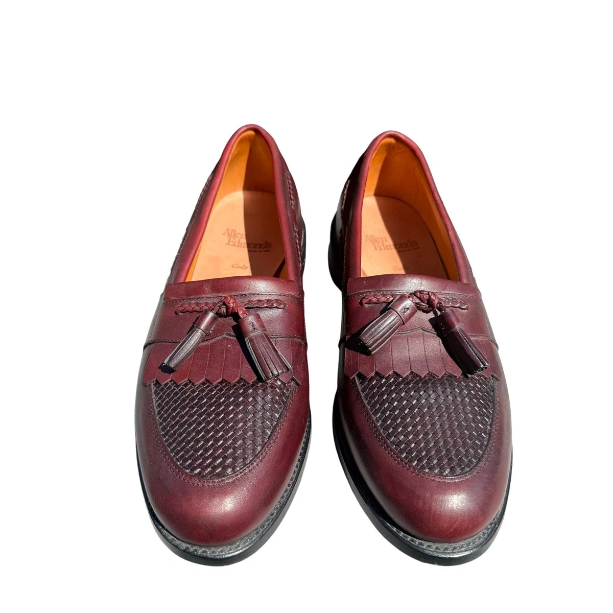 Allen Edmonds Cody Tassel Loafers Oxblood Burgundy Leather Woven 9.5 D Wide Allen Edmonds  main image 3