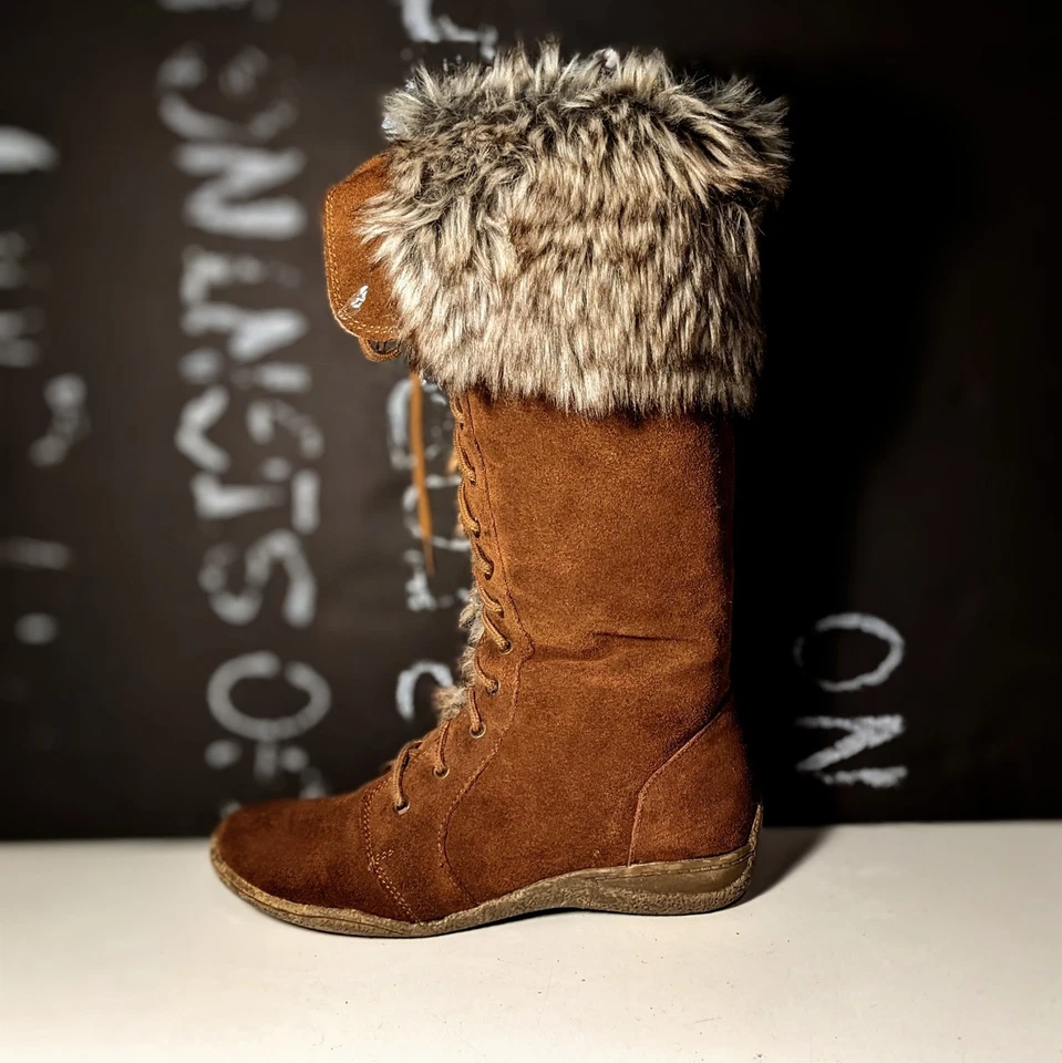 Botas de invierno Ruff talladas marrón forradas de piel talla 8 Foto 4 de 4