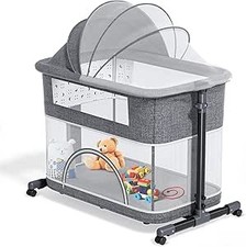 3-in-1 Baby Bassinet Bedside Crib Grey