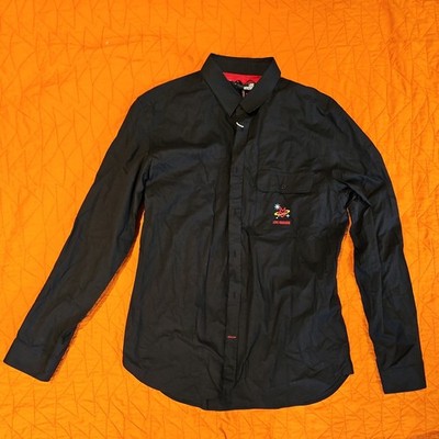 MEN'S LOVE MOSCHINO BLACK LONG SLEEVE SHIRT SIZE XL